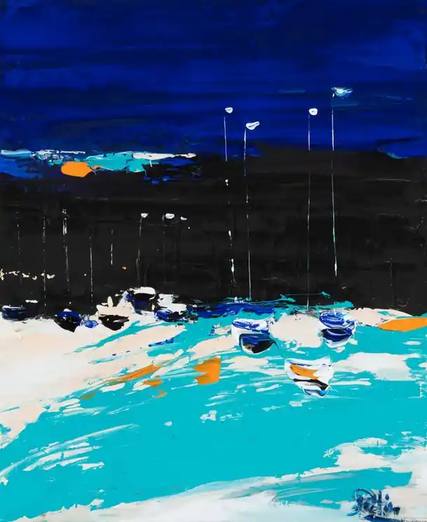 ▷ Lumieres du soir sur Porto Vecchio by Sophie Petetin, 2025 | Vinyl Paintings No Minimum Order