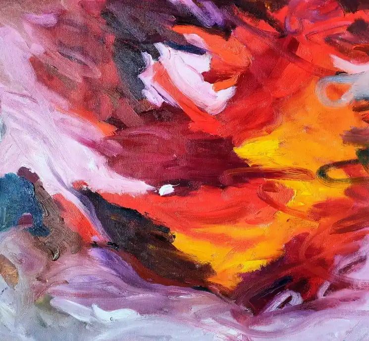 Genuine ▷ Warm lines by Emily Starck, 2024 | Oil Painting for Sale