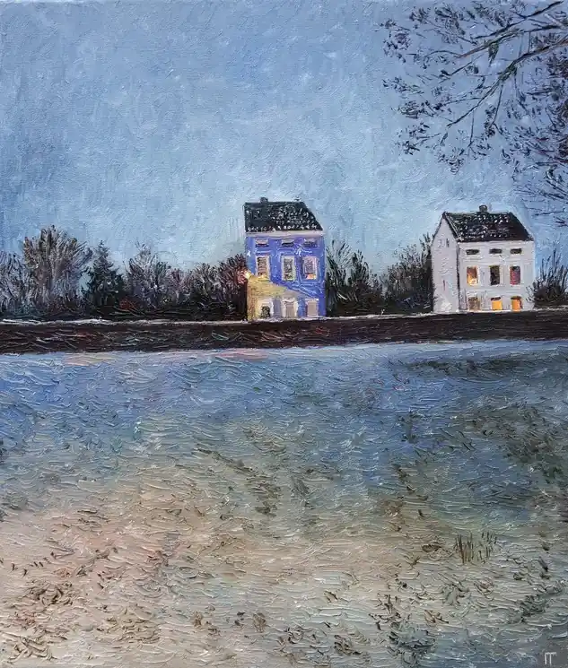 Deal ▷ Evening walk by Galya Popova, 2022 | Oil Painting for Sale