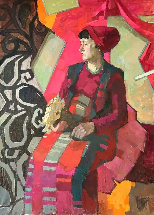 Fan Favorite ▷ Portrait in Geometric Symphony by Zakhar Shevchuk, 2015 | Oil Painting for Sale