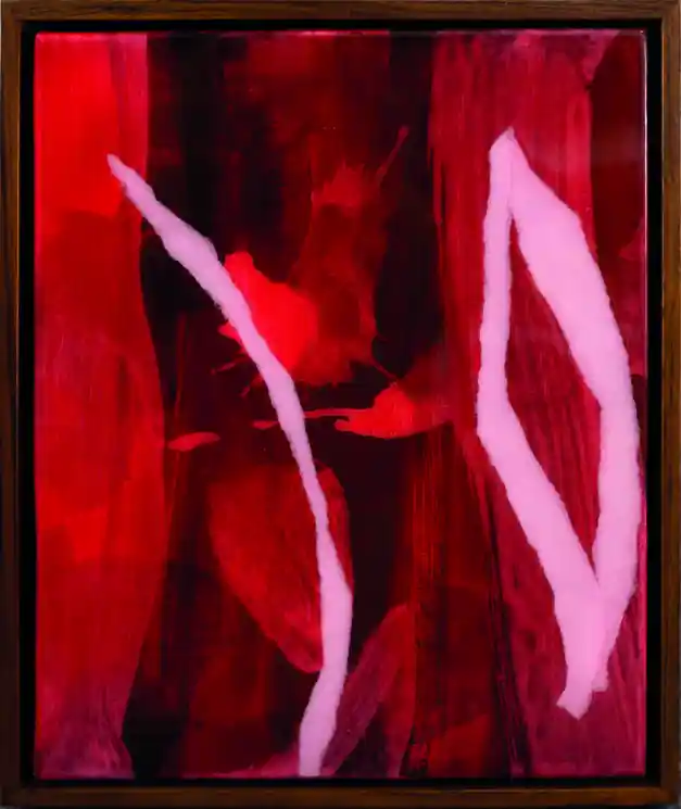 Top Rated ▷ Red leaf by Kitikong Tilokwattanotai, 2023 | Collage Painting
