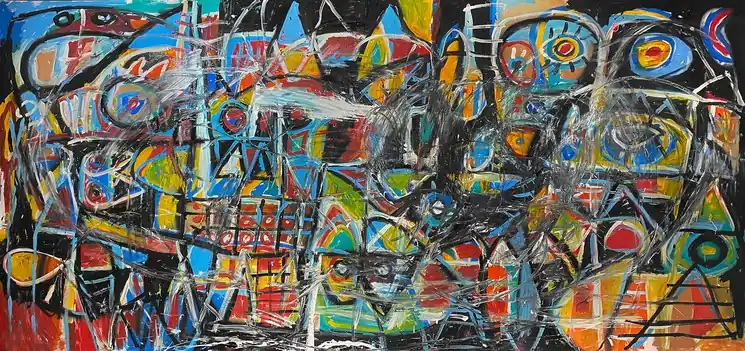 Mega Sale ▷ Improvisación 7 Mercado Roma by Enrique Pichardo, 2024 | Chalk Paintings