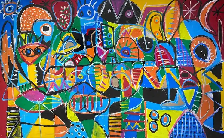 ▷ Improvisación 3 Serie la Caja Negra by Enrique Pichardo, 2024 | Acrylic Painting Express Delivery