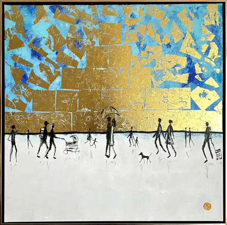 ▷ You are my sunshine by Katharina Hormel, 2024 | Gold Leaf Paintings Free Shipping