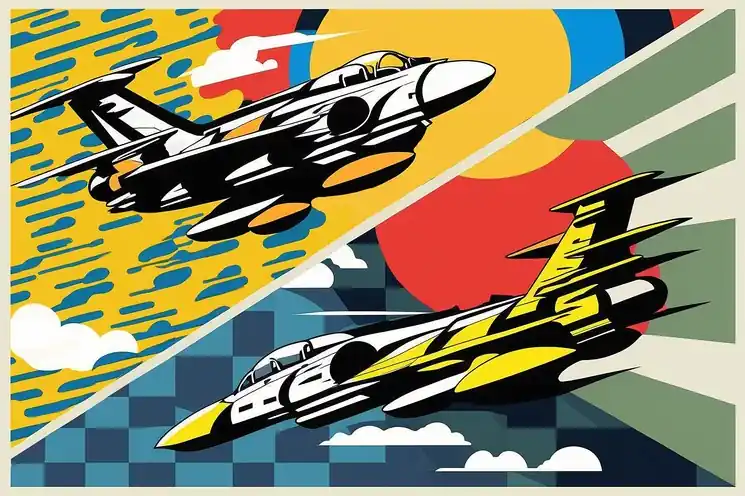 ▷ Air Battle by Kosta Morr, 2024 | Acrylic Painting Grab Now