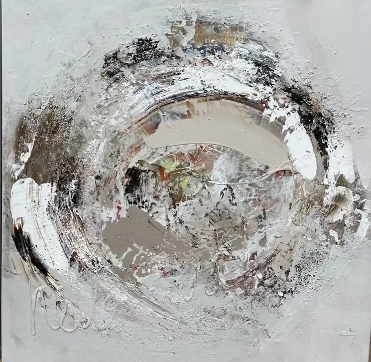 Budget ▷ Circle in browns by Tiny de Bruin, 2025 | Canvas Painting