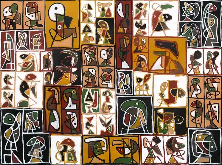 Big Sale ▷ Mosaico en ocres by Enrique Pichardo, 2024 | Chalk Paintings