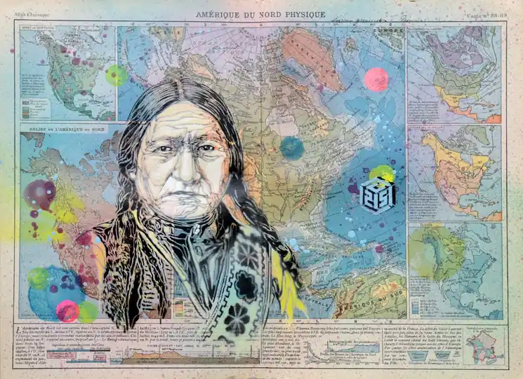 Sale ▷ Sitting Bull by C215, 2021 | Stencil Paintings