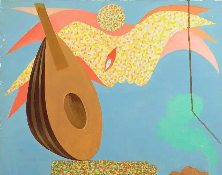▷ Mandolin by Leo Guida, 1970 | Oil Painting for Sale Buy Direct