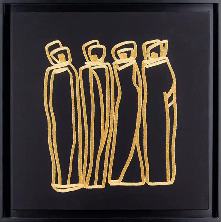 ▷ Brothers by Rabab Tantawy, 2023 | Embroidery Print Handmade