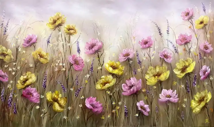 ▷ Hearts in Bloom -Floral Symphony collection by Tanja Frost, 2025 | Oil Painting for Sale Professional Grade