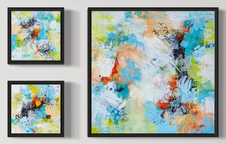 ▷ Abstract Triptych by Vera Hoi, 2024 | Acrylic Painting Fast Shipping