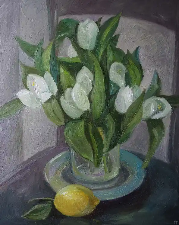 Big Sale ▷ White spring by Galya Popova, 2024 | Oil Painting for Sale