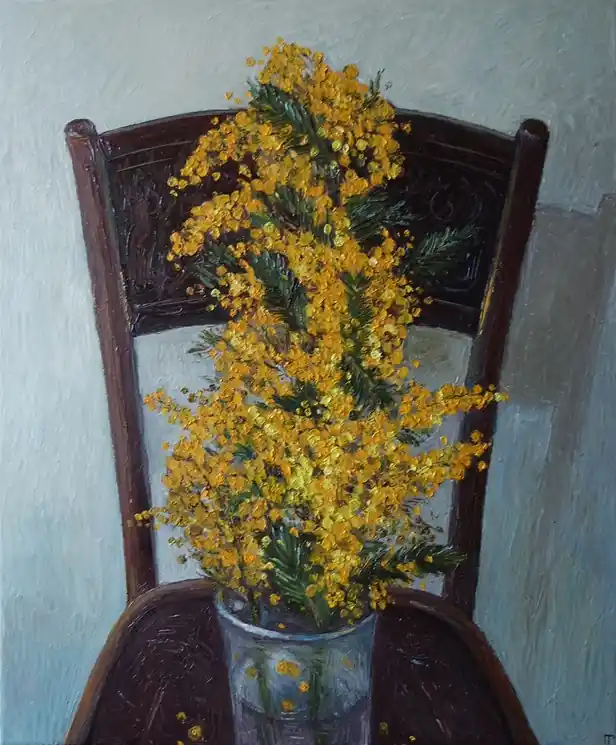 Super Sale ▷ Mimosa by Galya Popova, 2024 | Oil Painting for Sale
