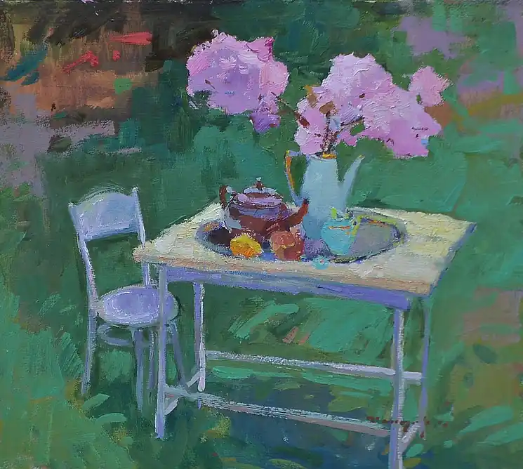 Buy Direct ▷ In anticipation _ oil on cardboard by Alexander Shandor, 2022 | Cardboard Painting