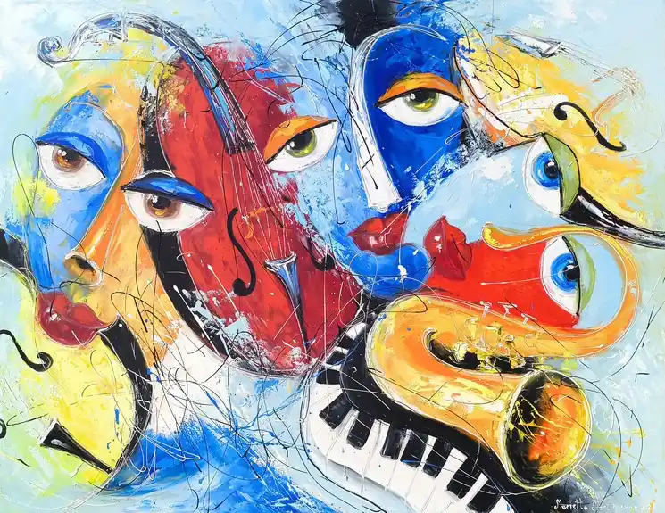 ▷ Abstract Musical Rhythms by Marieta Martirosyan, 2025 | Oil Painting for Sale Fan Favorite