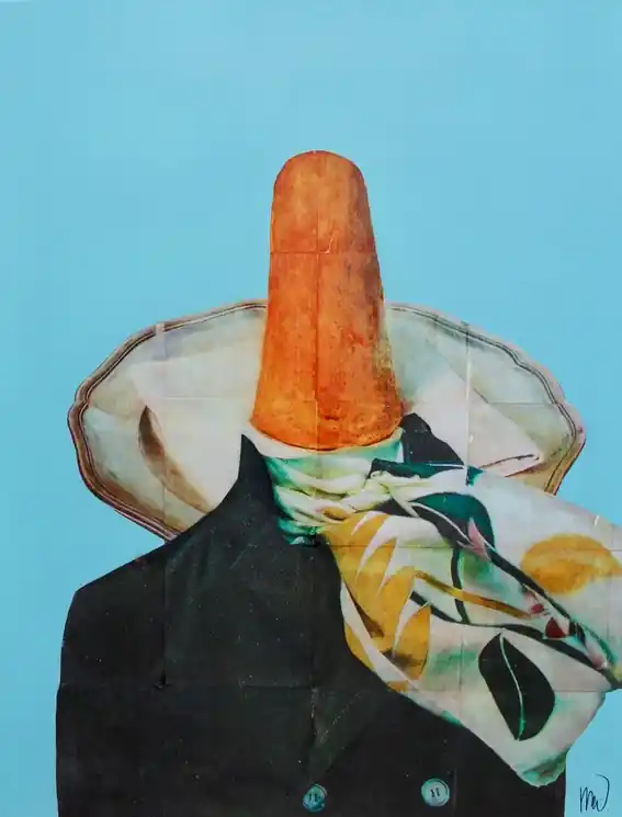 ▷ The Parfait Au Café by Marian Williams, 2024 | Collage Painting Save Now