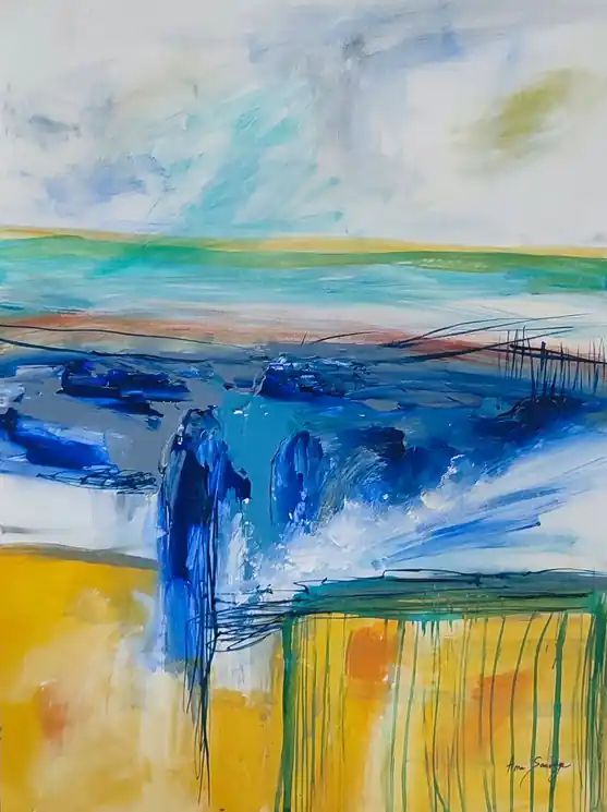 ▷ Un lac déborde by Âme Sauvage, 2024 | Palette knife painting High Quality