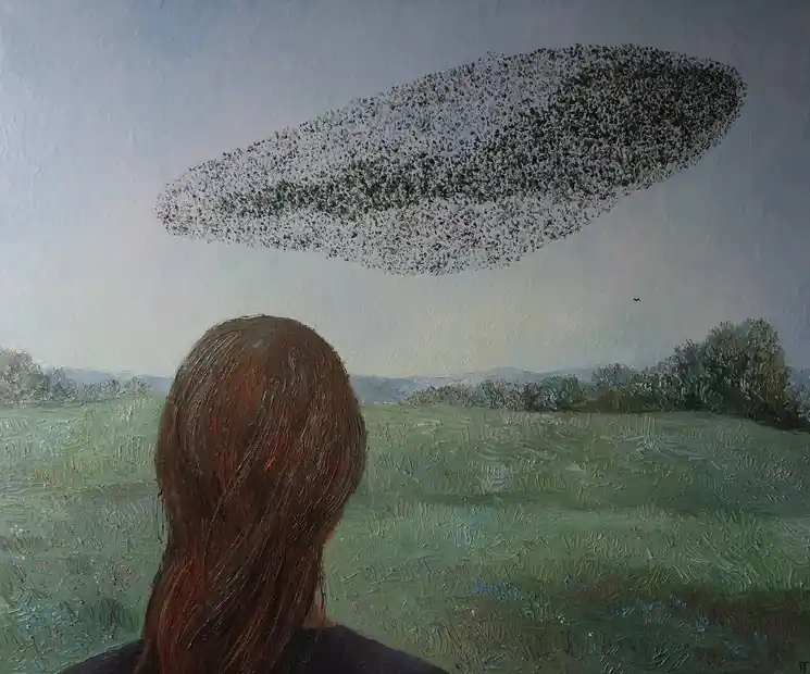 Direct From Manufacturer ▷ Murmuration by Galya Popova, 2023 | Oil Painting for Sale