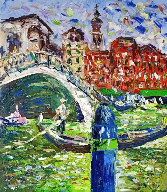 ▷ Venezia Rialto by Antonino Puliafico, 2021 | Oil Painting for Sale Must Have
