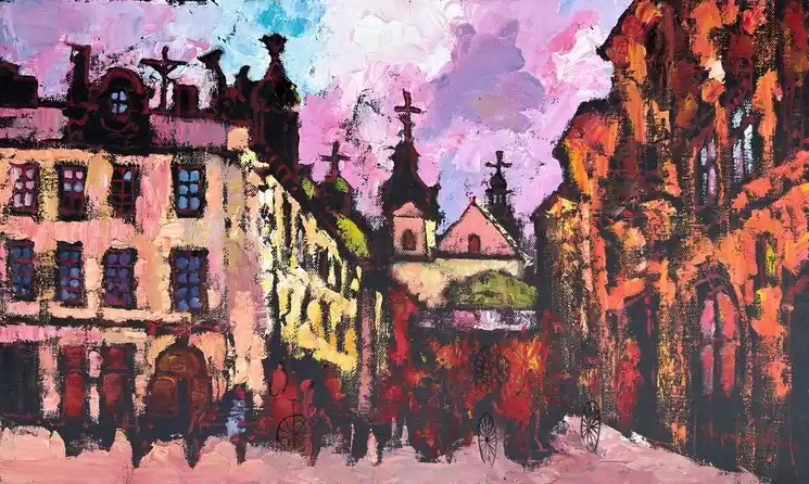 ▷ Lviv, Rus'ka Street No. 4-6 by Ivan Tverdun, 2012 | Oil Painting for Sale Special Offer