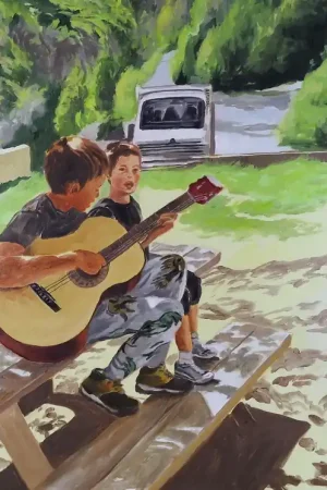 ▷ 2 Singers by Karine Bartoli, 2024 | Oil Painting for Sale Best Choice