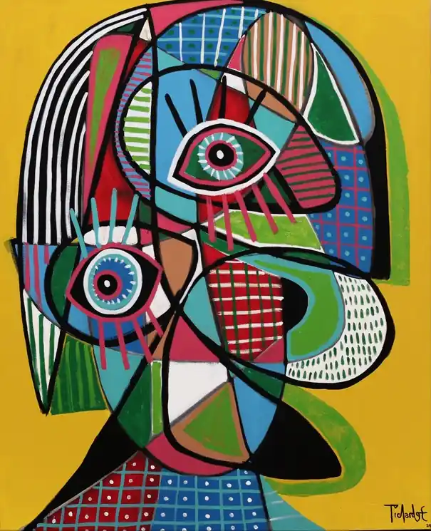 Limited Edition ▷ Retrato en amarillo by Enrique Pichardo, 2024 | Acrylic Painting