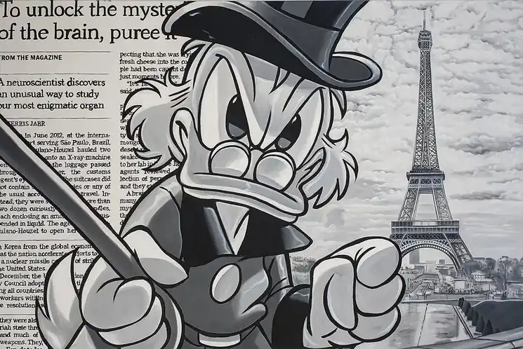▷ Scrooge McDuck Parisian Rhapsody - From Paris with Love by Benjamin SPaRK, 2022 | Acrylic Painting Editor’s Pick