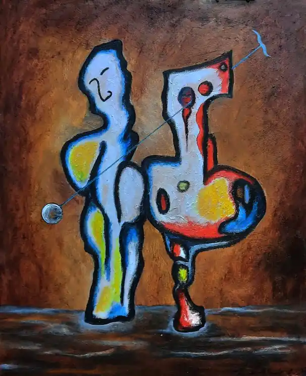 ▷ Two personages and Strange Attractor by Vladimir Kolosov, 2023 | Pastel Paintingss Factory Price
