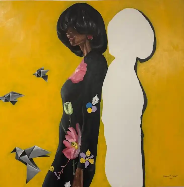 ▷ Tides ofChange 2 - 21st Century, Contemporary, Figurative People, Expressionism by Emmanuel Ojebola, 2024 | Mixed Media Painting Buy Direct