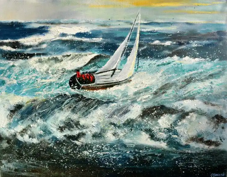Weekend Sale ▷ Rough at sea by Pol Ledent, 2025 | Oil Painting for Sale