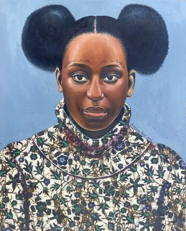 Hot Picks ▷ Innocence - 21st Century, Contemporary, Portrait, Figurative, Women, Africa by Ademola Ajayi, 2025 | Mixed Media Painting