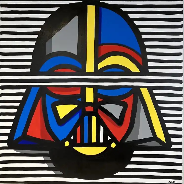 Reduced Price ▷ Stripes Darth by Melkio, 2025 | Mixed Media Painting