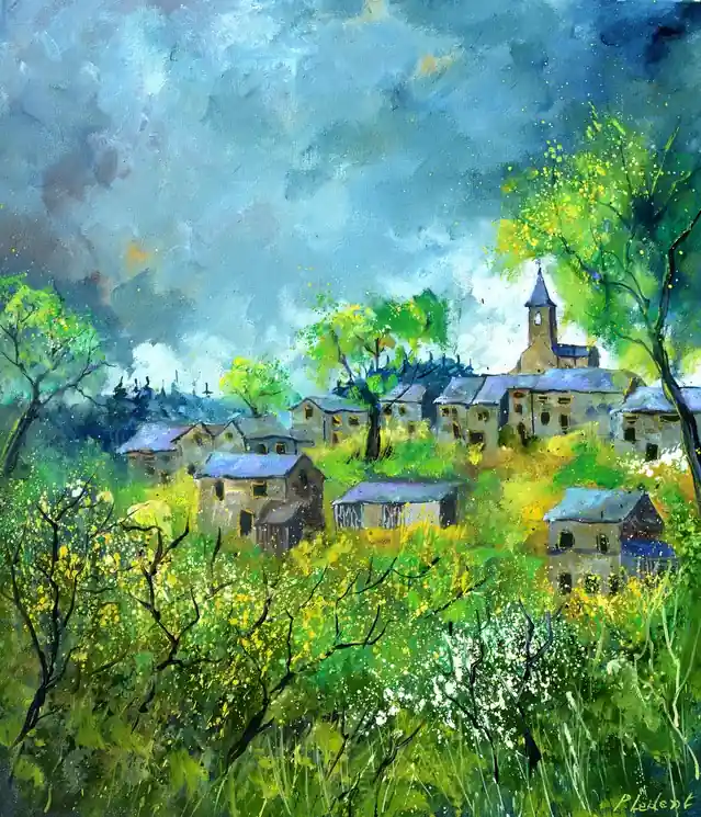 ▷ Spring in my countryside by Pol Ledent, 2025 | Oil Painting for Sale Seasonal Sale