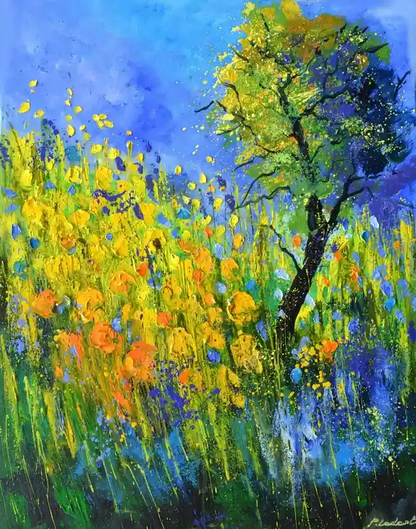 Modern ▷ Summer wild flowers 79 by Pol Ledent, 2025 | Oil Painting for Sale