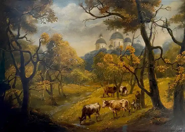 Free Returns ▷ October is already in the yard by Oleg Litvinov, 2004 | Oil Painting for Sale