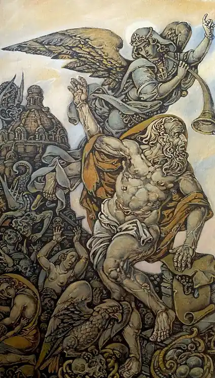 ▷ The Vision of John the Evangelist - Left part by Oleg Litvinov, 2010 | Oil Painting for Sale Warranty Included