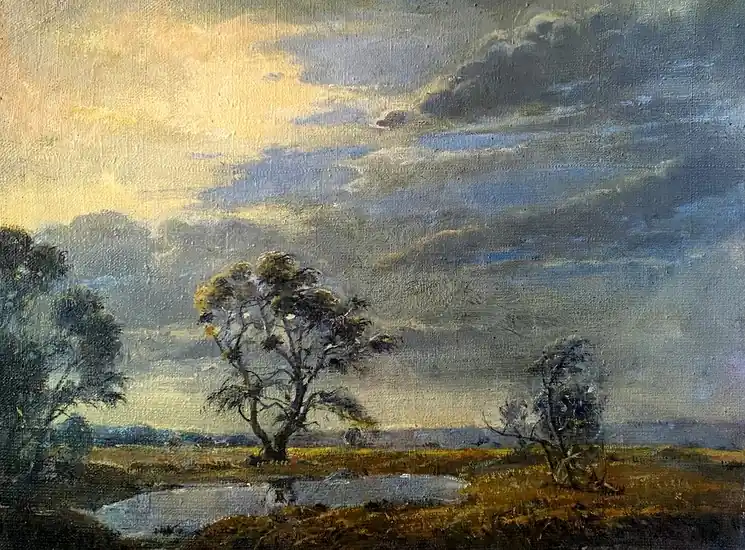▷ Cloudy, Before a Thunderstorm by Oleg Litvinov, 2010 | Oil Painting for Sale Special Discount