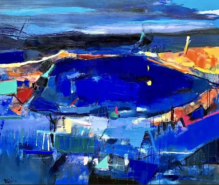 ▷ Blue Bay by Plamen Bonev, 2025 | Oil Painting for Sale Exclusive