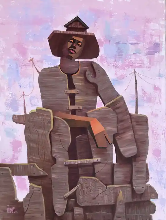 ▷ Belle and the Wood - 21st Century, Contemporary, Abstract, Landscape by Lazarus Massavo, 2024 | Pencil Paintings Money Back Guarantee
