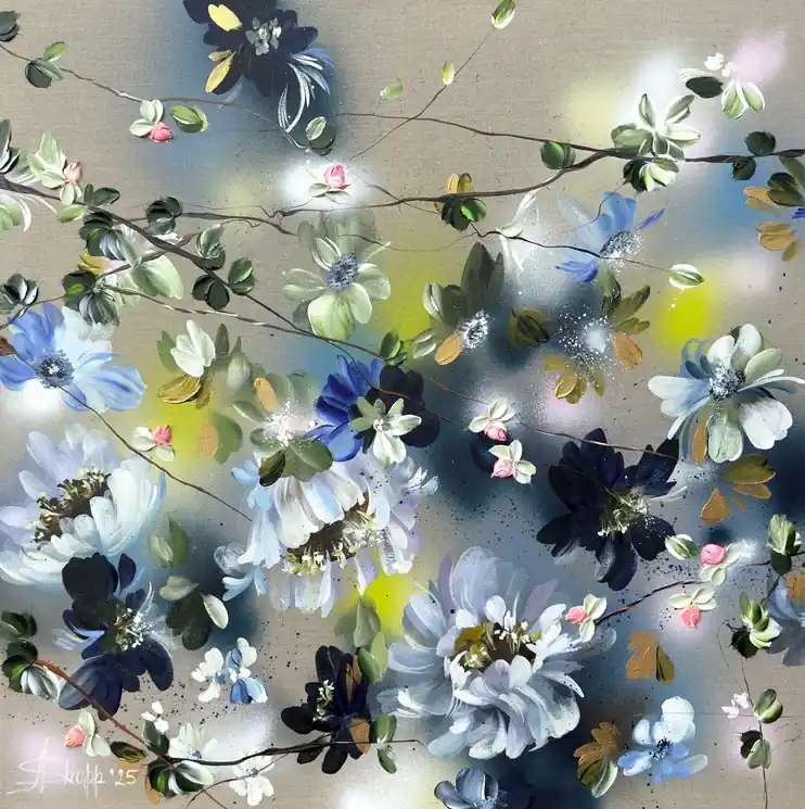 Flash Sale ▷ Movement - Roses II by Anastassia Skopp, 2025 | Mixed Media Painting