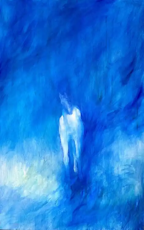 Direct From Factory ▷ Blue Horse by Zakhar Shevchuk, 2025 | Oil Painting for Sale