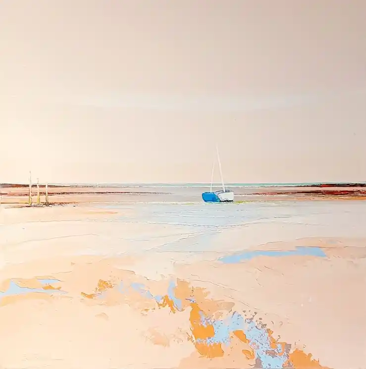 ▷ La barque blanche by Eurgal, 2025 | Oil Painting for Sale Holiday Sale