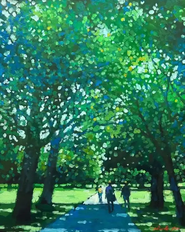 ▷ Study for Green Park by David Hinchliffe, 2023 | Oil Painting for Sale In Demand