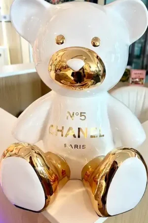 ▷ 35cm Teddy CH Tribute, Chrome White by Naor, 2023 | Resin sculpture Save Now