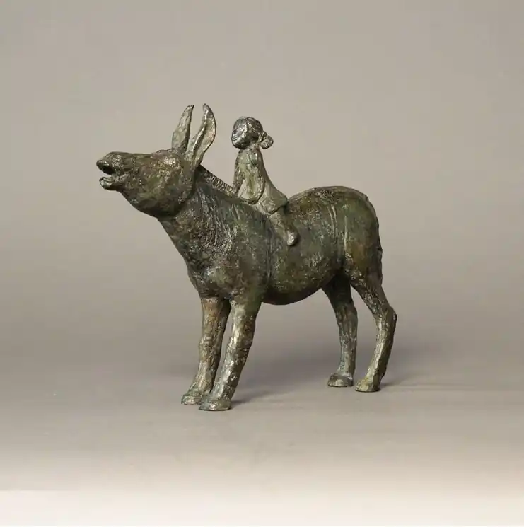 Don’t Miss Out ▷ Donkey and little girl by Sophie Verger, 2011 | Bronze Sculpture for Sale