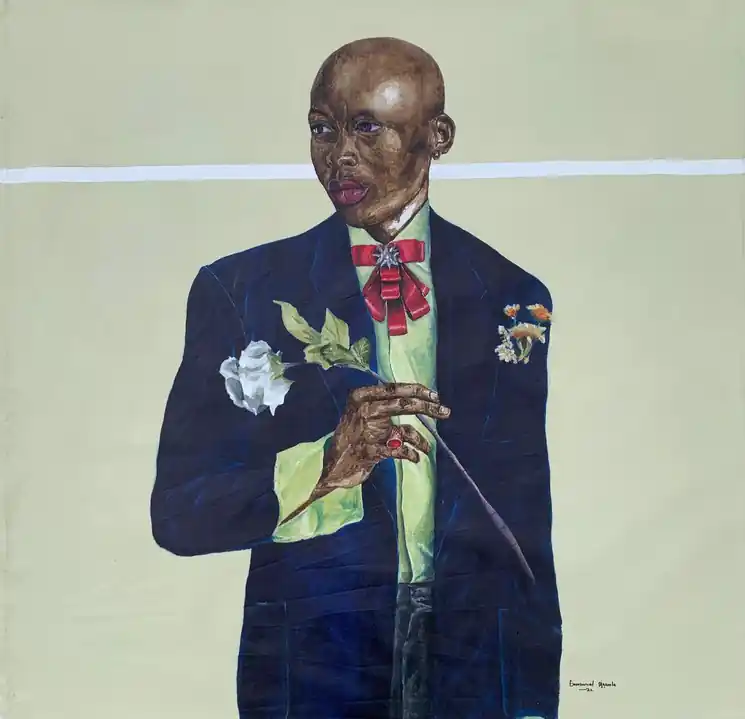 ▷ Love from Afar 3 by Emmanuel Ojebola, 2022 | Mixed Media Painting Discount