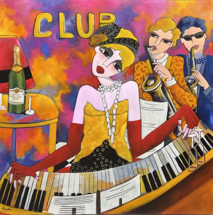 ▷ Champagne à gogo by Martine Fauve Dechavanne, 2022 | Acrylic Painting Weekend Sale