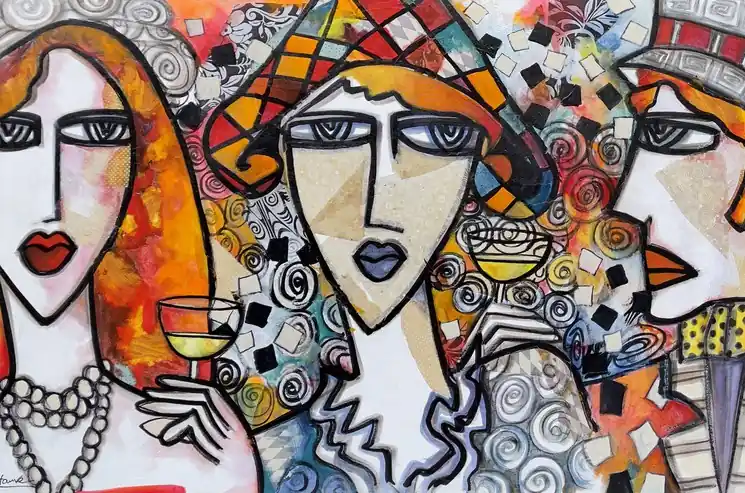 Exclusive Offer ▷ Arlequine - Arlequins by Martine Fauve Dechavanne, 2019 | Collage Painting