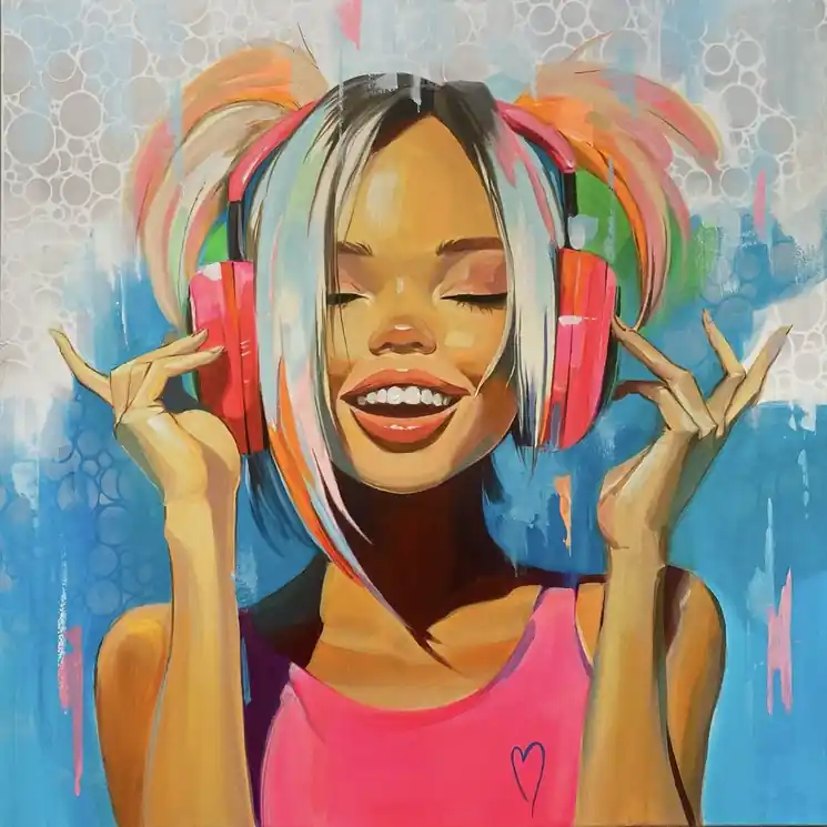 Place Order ▷ Heart on play by Mariia Kotiuzhynska, 2025 | Acrylic Painting